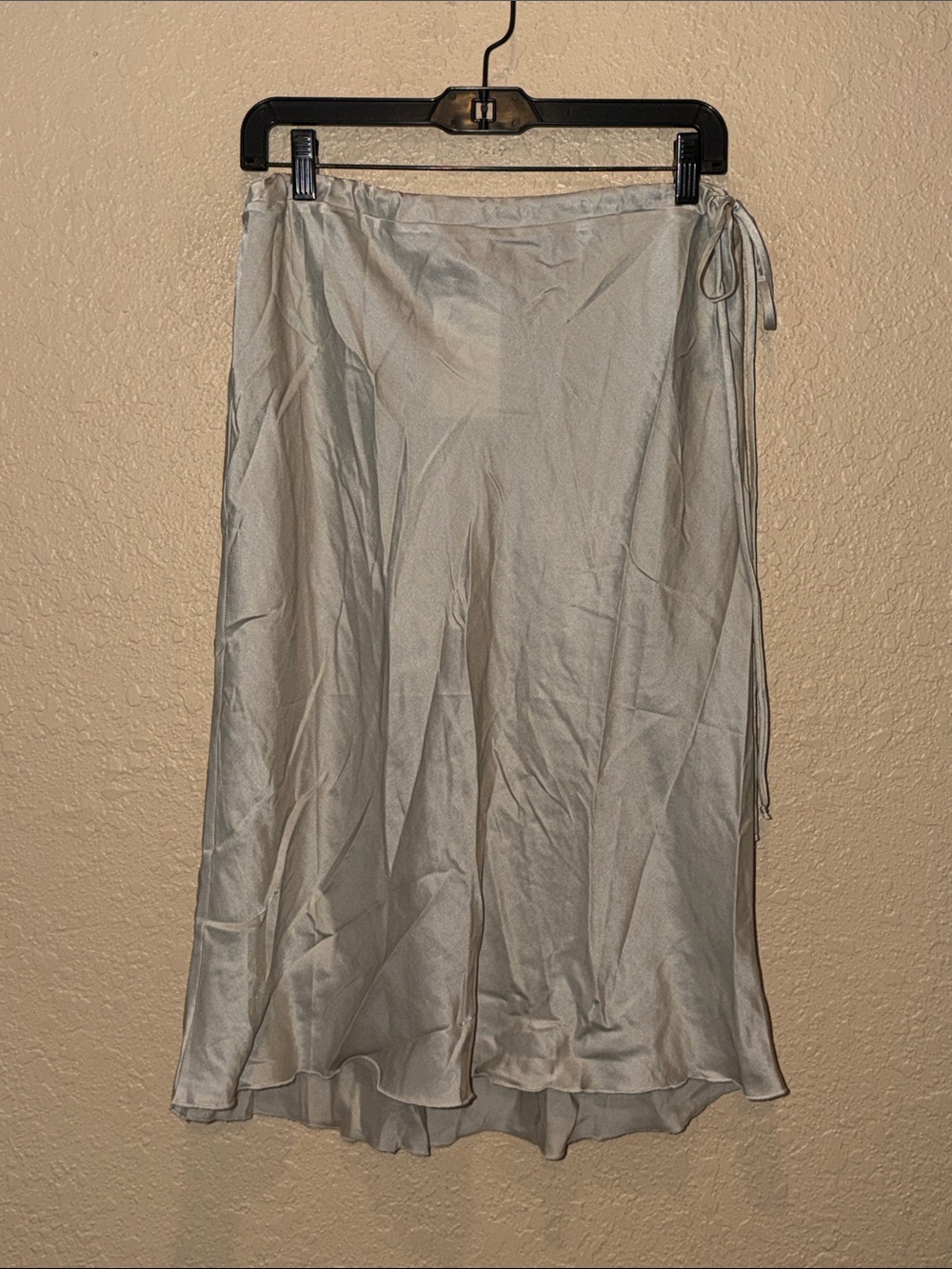 NWT $288 Sz M Brazeau Tricot Light Gray Garbo Midi Drawstring Skirt